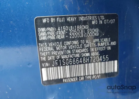 2008 Subaru Forester Sports 2.5X z USA, uszkodzony, nr VIN JF1SG66648H720455